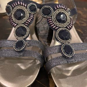 Bandolino Jeweled Navy Wedge